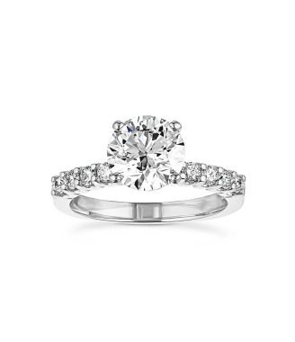 Natural Diamond Slim Houston Shank Ring