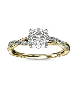 Solitaire Diamond Twist Engagement Ring