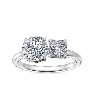 Two Stone Princess Cut Diamond Ring