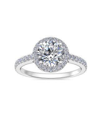 Classic Straight Halo Engagement Ring