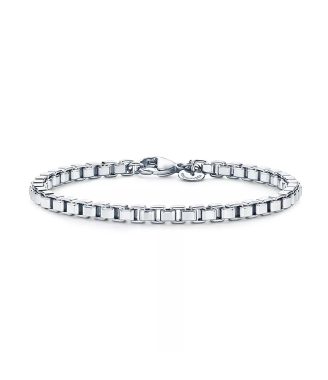 Sterling Silver Square Chain Bracelet for Women