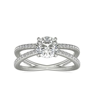 Heart Solitaire Crucible Diamond Split Ring